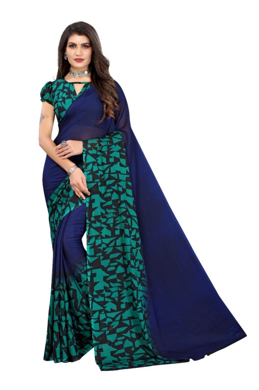 Fancy Georgette Printed Saree With blouse